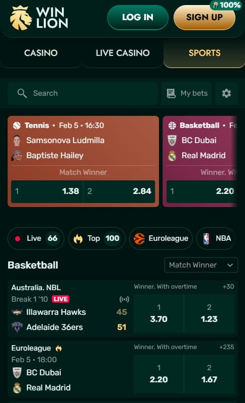 WinLion betting platform