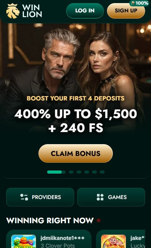 WinLion welcome bonus